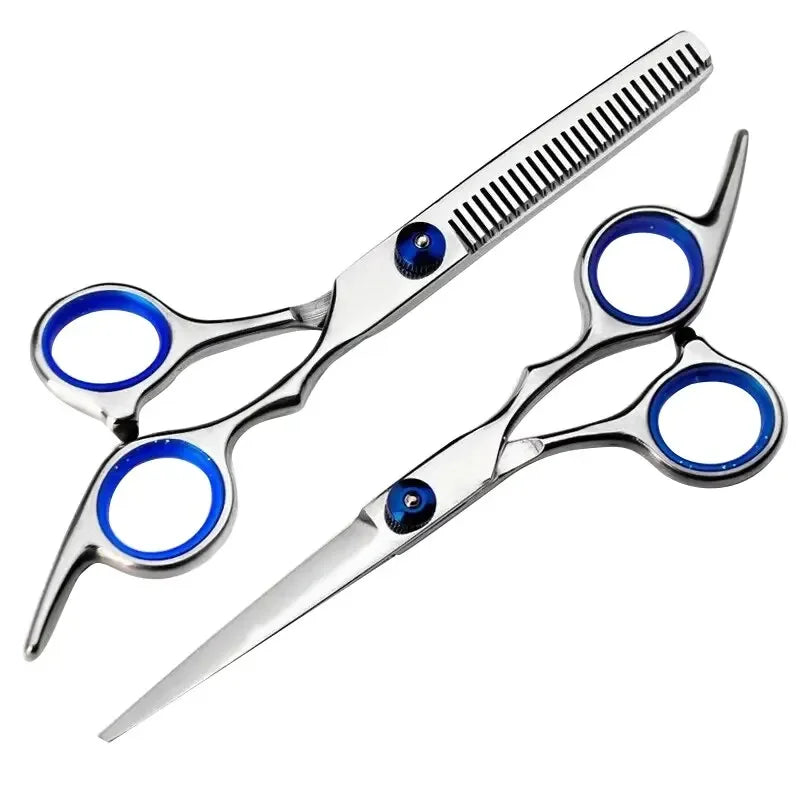 6.0" Japanese Steel Hairdressing Scissors – Barber-Grade Cutting & Thinning Shears with Razor Comb Set