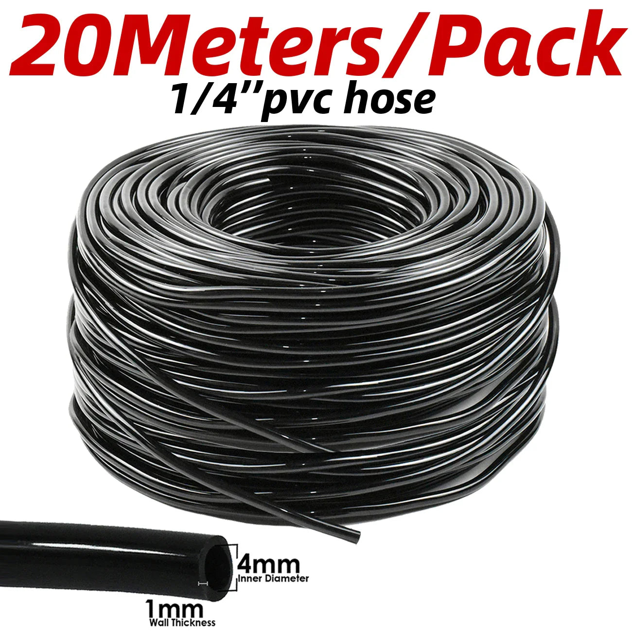 4/7mm Barbed Drip Irrigation Connectors – 1/4" Tubing Hose Fittings for Garden, Lawn & Flower Pots (1-50pcs)