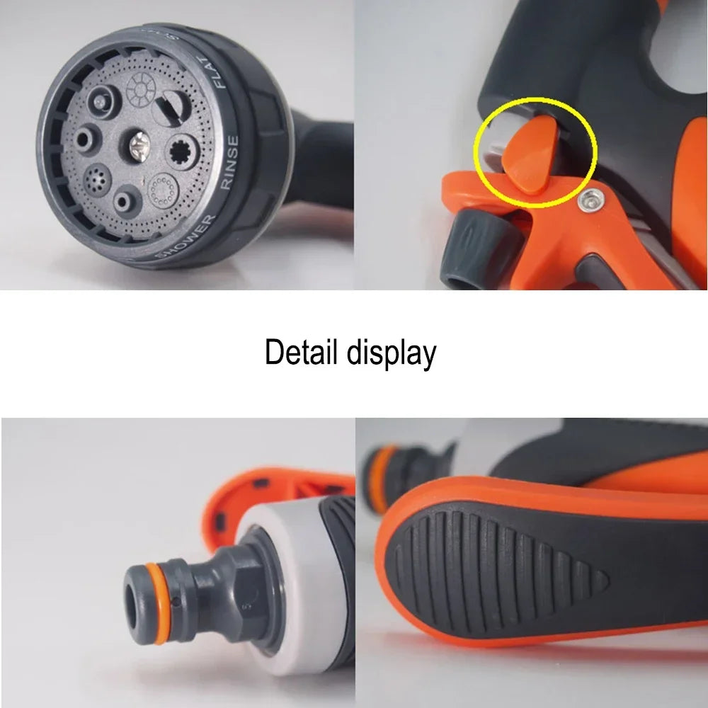 8-Pattern Garden Water Gun – High-Pressure Hose Nozzle for Car Wash & Yard Spraying