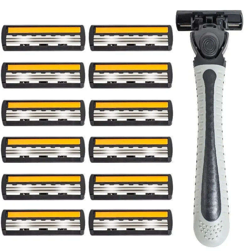 3-Layer Reusable Razor – Multi-Tool Shaving System with 18 Blades