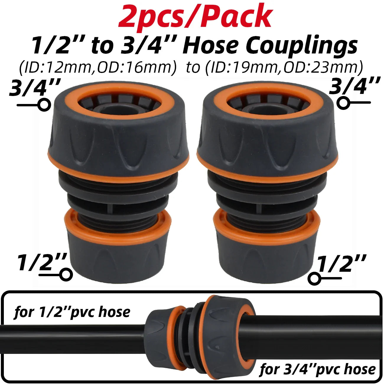 2pcs Garden Hose Tap Shut Off Valve Fitting Connector Pipe Coupler Stop Water Connection Repair Joint Irrigation System Adapter