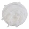 6Pcs Silicone Fresh-Keeping Covers – Reusable Stretch Canning Lids in Blue & White for Airtight Food Storage