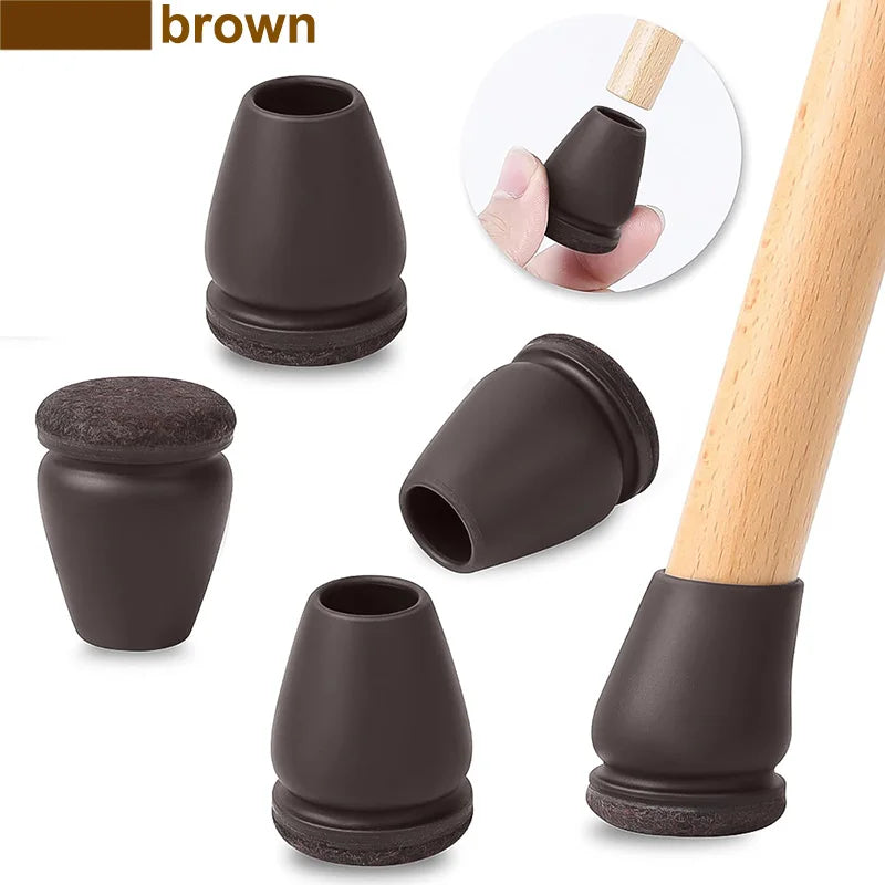 8PCS Chair Leg Floor Protector Felt Foot Cover 15° Diagonal with Thick Wrap Felt Pads Silicone Furniture Table Feet for Hardwood