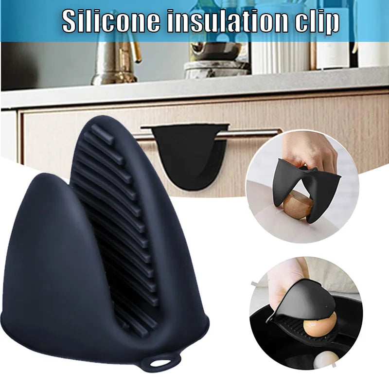 2Pcs Thick Silicone Oven Mitts – Heat Resistant, Non-Slip Anti-Scalding Pot Holders for Cooking & Baking