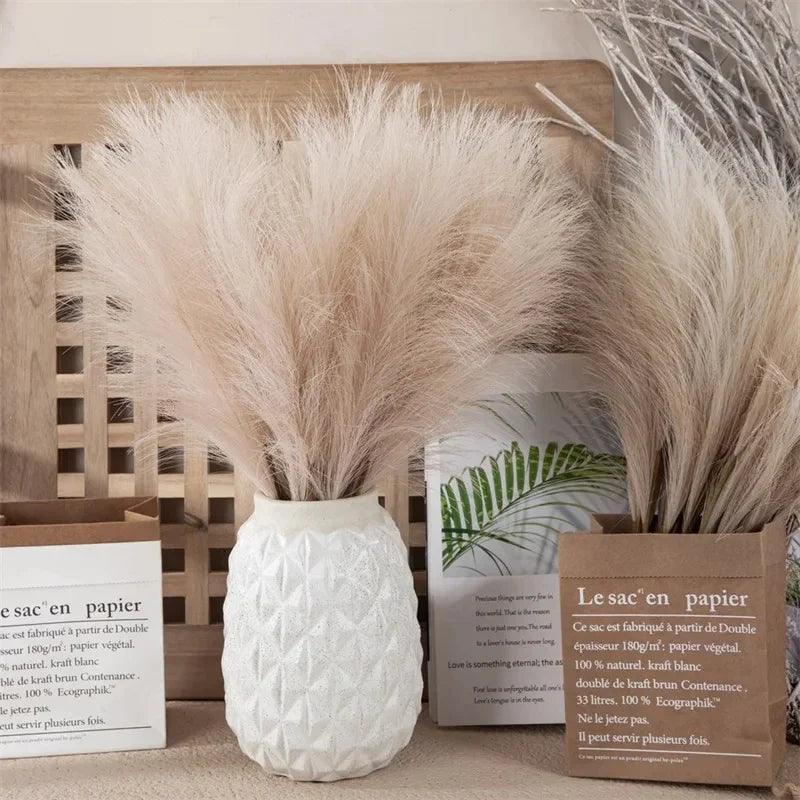 10pcs Artificial Reed Ins Wind Bouquet – Bohemian Style Fake Flowers for Home, Wedding & Christmas Decor