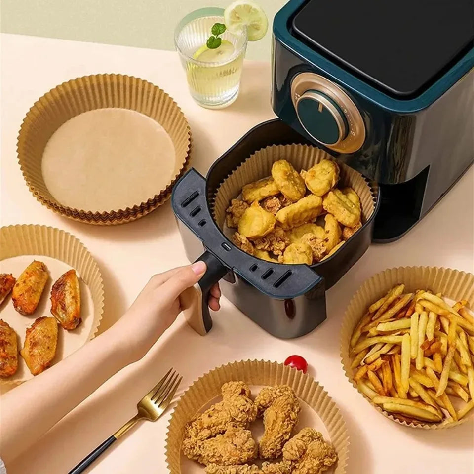 50/100PCS Air Fryer Special Paper Tray Household High Temperature Resistant Oil Absorbing Paper Pad Square Baking Paper Kitchen