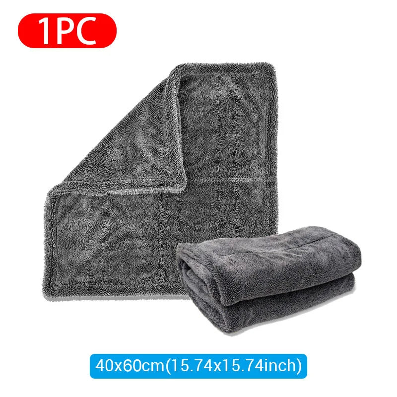 1200GSM/600GSM Microfiber Car Cleaning Towel Double-Sided Super Absorbent Car Wash Cleaning Cloth Scratch Proof Soft Lint Towels