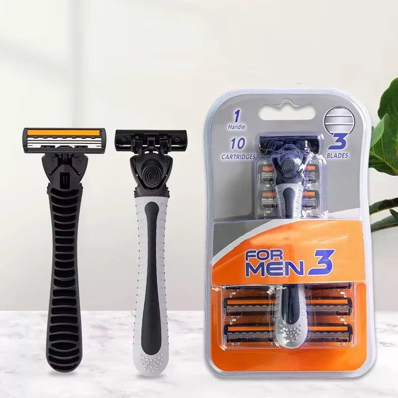 3-Layer Reusable Razor – Multi-Tool Shaving System with 18 Blades