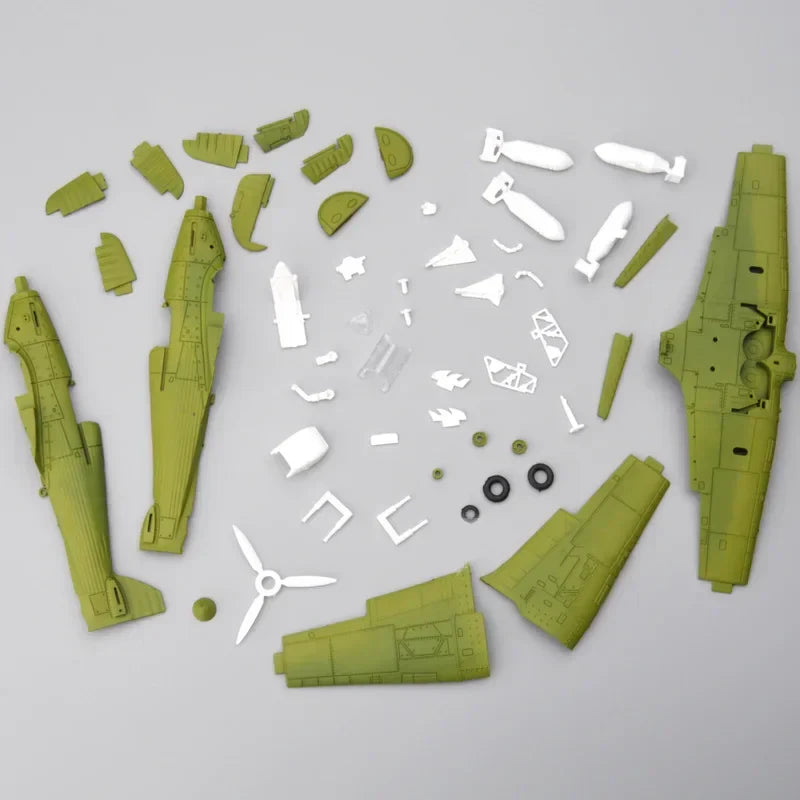 4D DIY Military Airplane Model – WW2 Fighter Building Blocks Set (22cm)