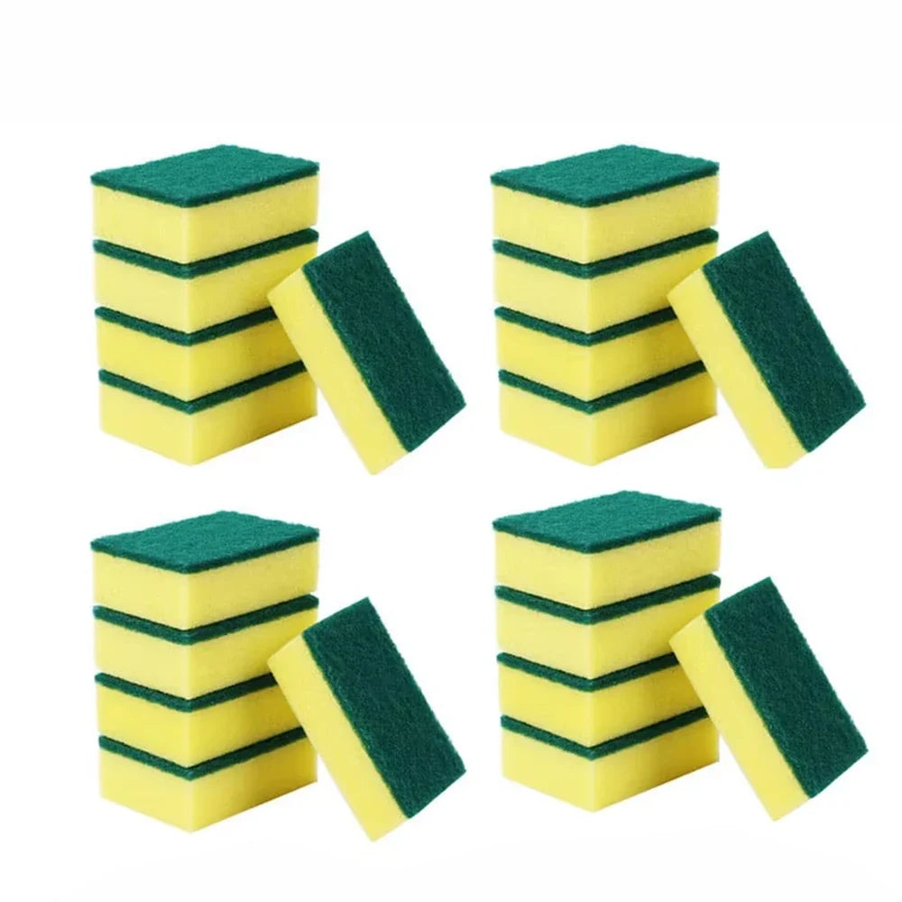 1-60PCS Kitchen Sponges Dual-Sided Scrub Pads Super Absorbent Dish Towel Scratch Resistant Scrubbing Sponge Highly Absorbent