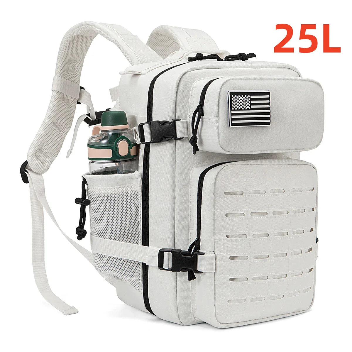 25L/45L Tactical Backpack for Men and Women Outdoor Survival Bug Out Bag Small School Rucksack Hking with Bottle Holder