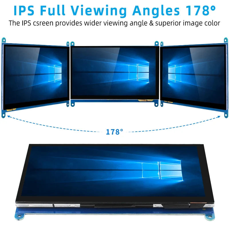 7 Inch Touch Screen Raspberry Pi 5 Capacitive HDMI-compatible TFT LCD for Orange Pi 5 Plus 3B RPI 5 4B 3B+ PC Windows AIDA64