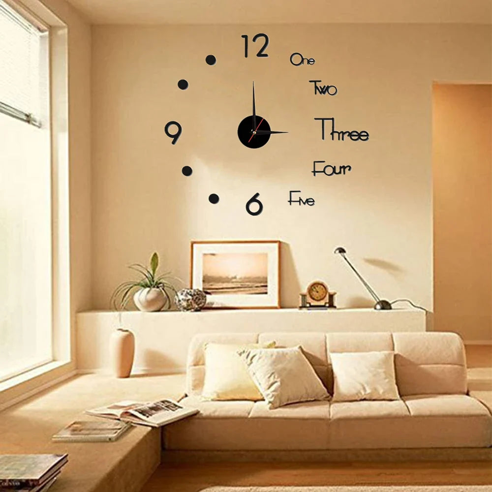 2022 New 3D Roman Numeral Acrylic Mirror Wall Clock Sticker – Fashion DIY Quartz Clock for Home & Living Room Decoration