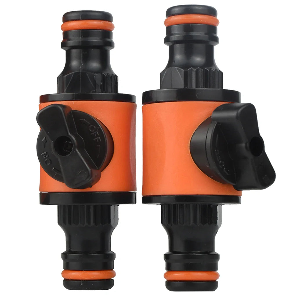 2pcs Garden Hose Tap Shut Off Valve Fitting Connector Pipe Coupler Stop Water Connection Repair Joint Irrigation System Adapter