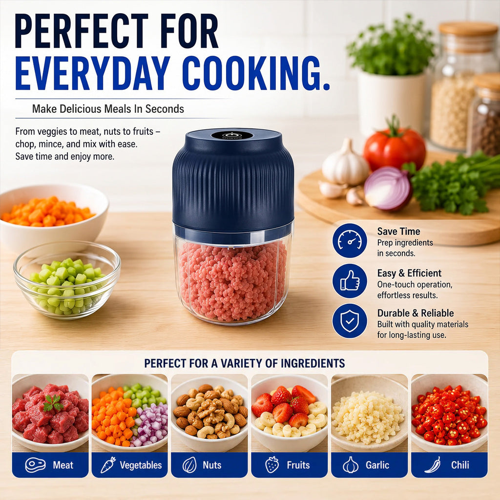 Wireless Mini Food Chopper with USB Charging