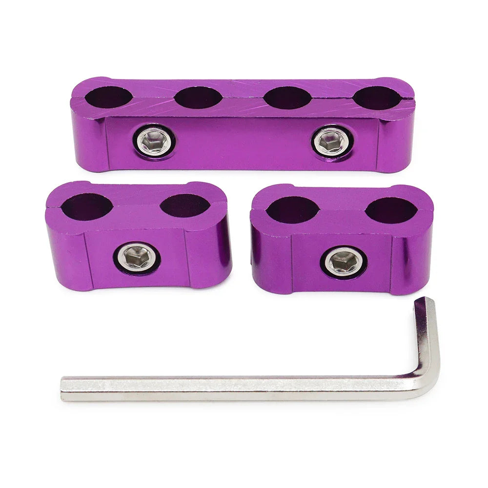 3pcs Car Spark Plug Electrical Wire Clamp Kit For 8mm 9mm 10mm Purple Black Red Golden Silver Blue Green
