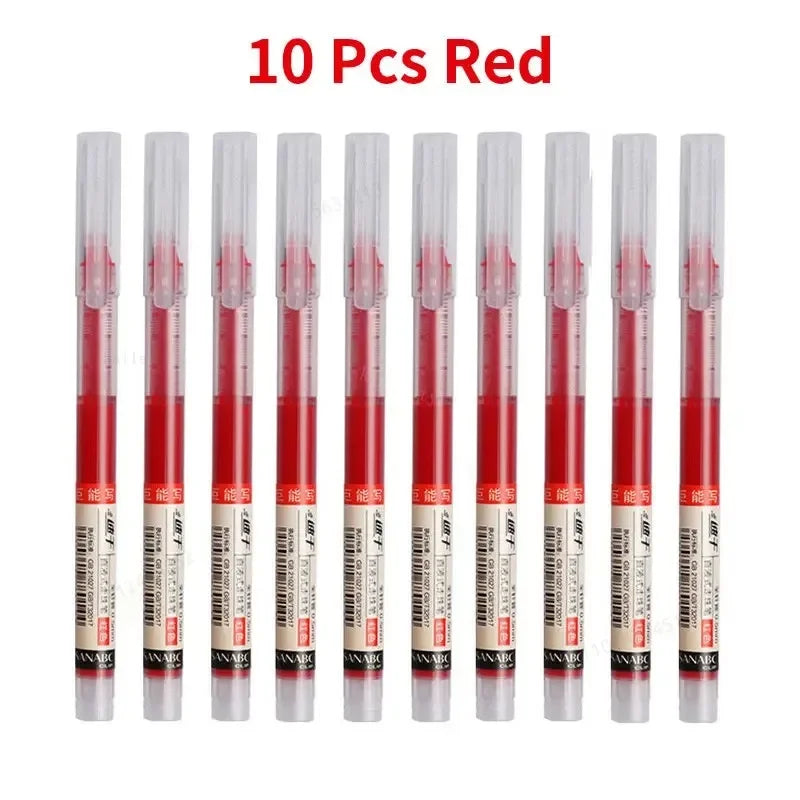 10Pcs Needle-Type Gel Pens – 0.5mm Liquid Ballpoint Pens for School, Office & Creative Writing