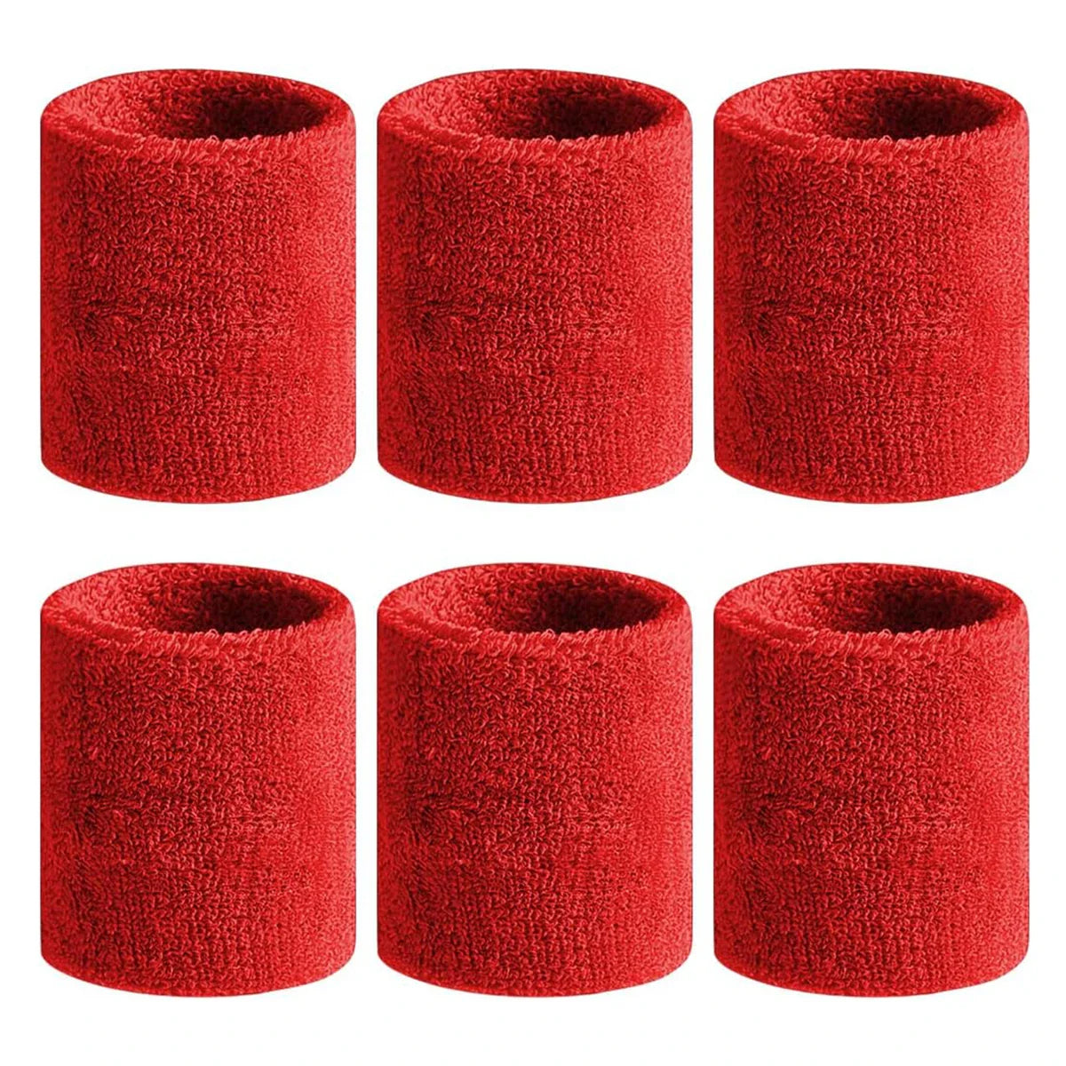 6pcs Sports Wristbands – Moisture-Wicking Sweat Absorbing Wrist Guards for Tennis, Basketball & Running