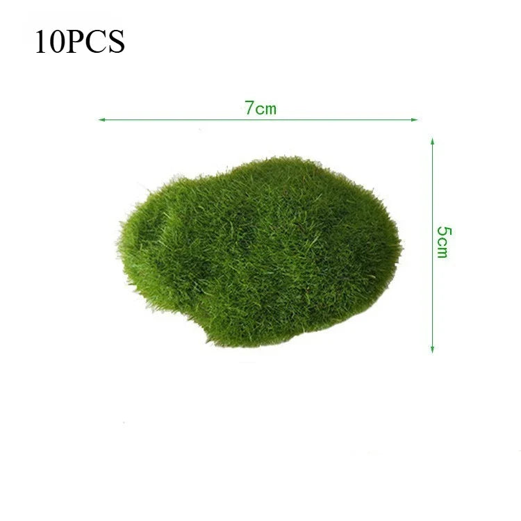 10PCS Artificial Moss Stones – Green Decorative Moss Balls for Home, Garden & Floral Arrangements