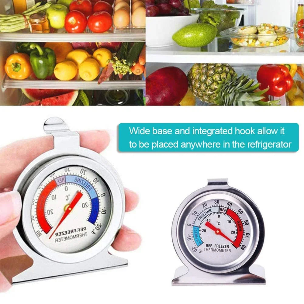 2/4/16pcs Packs Refrigerator Freezer Thermometer Classic Series Large Dial Red Indicator Accurate Temperature for Fridge Cooler