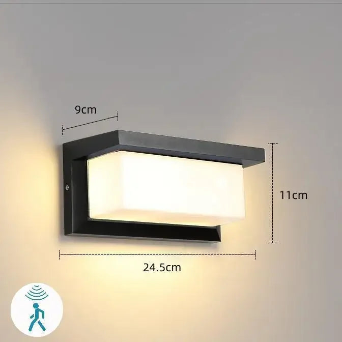24W LED Outdoor Wall Light with Motion Sensor – Waterproof IP65 Garden Lamp for Pathways, Patios & Entrances