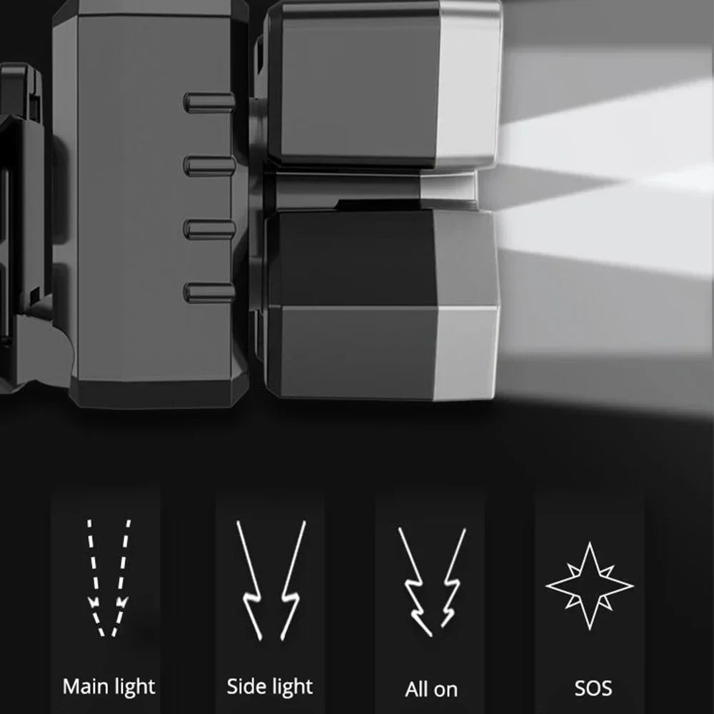 5LED USB Headset Flashlight – High-Brightness Rechargeable Headlamp for Outdoor, Fishing & Household Use