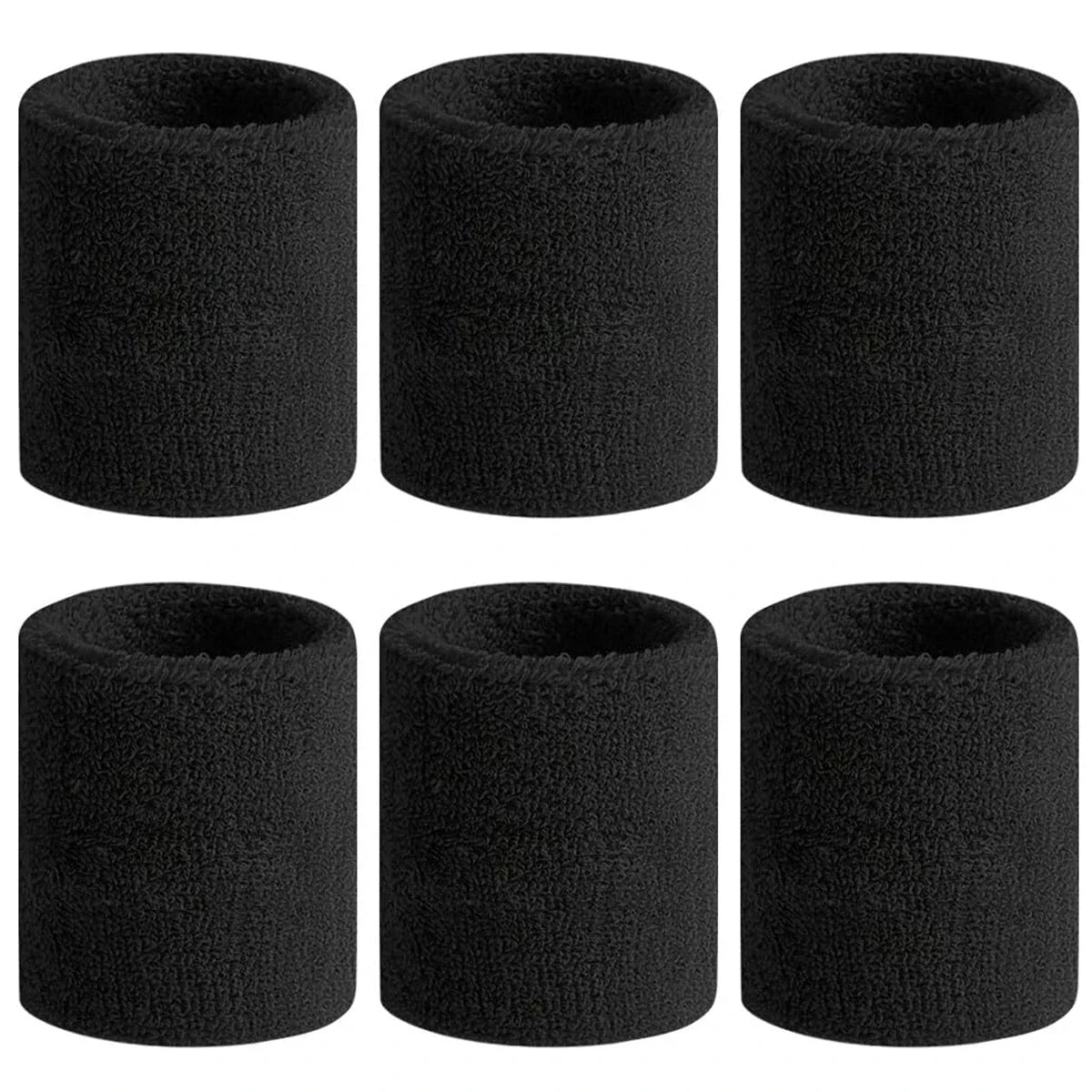 6pcs Sports Wristbands – Moisture-Wicking Sweat Absorbing Wrist Guards for Tennis, Basketball & Running