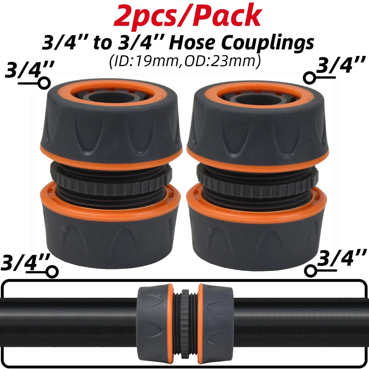 2pcs Garden Hose Tap Shut Off Valve Fitting Connector Pipe Coupler Stop Water Connection Repair Joint Irrigation System Adapter