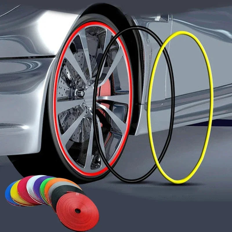 8M Car Wheel Rim Protection Strip – Decorative Rubber Moulding Trim for Tire Styling & Tyre Guard
