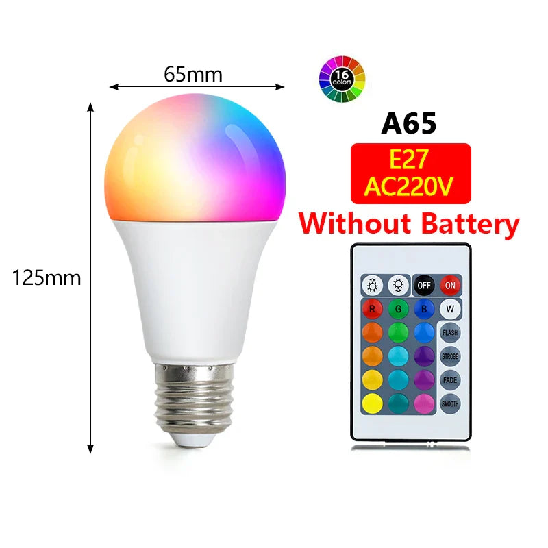 16 Color RGB Colorful Infrared Remote Control Bulb 24 Key Remote Control Spotlight Color Changing Party Atmosphere Light