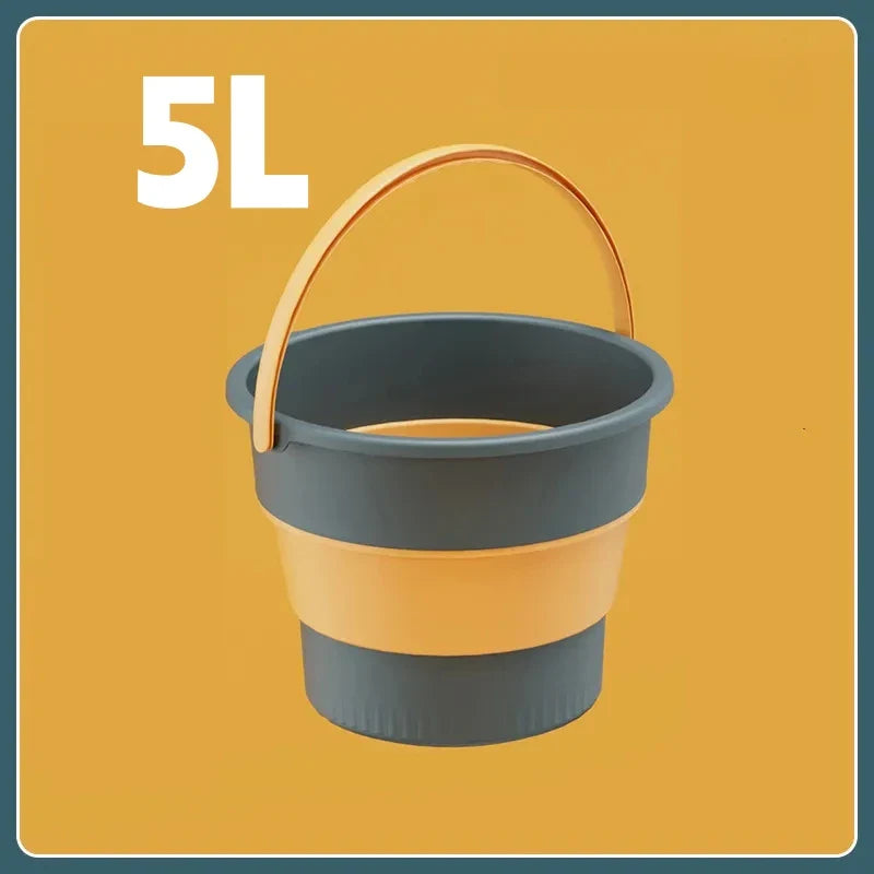 5/10L Folding Portable Bucket – Collapsible Silicone Water Container for Camping, Fishing & Car Wash