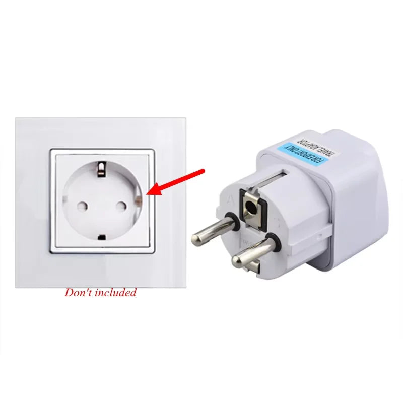 1PC Universal US UK AU to EU Plug Adapter – Travel Wall Charger Socket Converter with 2 Round Pins