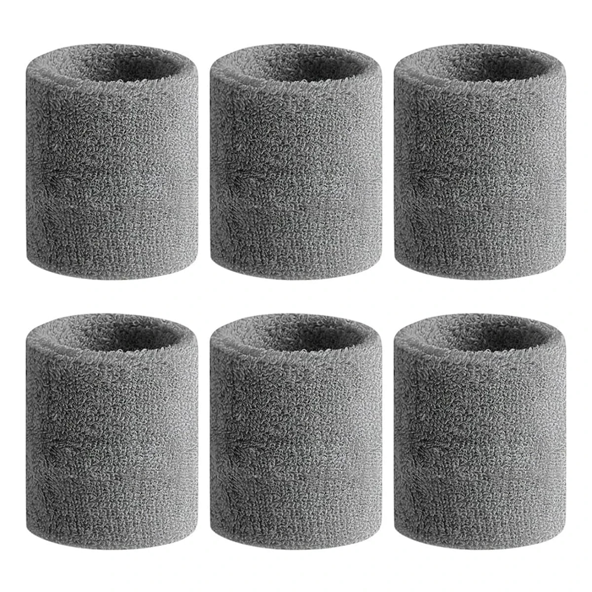 6pcs Sports Wristbands – Moisture-Wicking Sweat Absorbing Wrist Guards for Tennis, Basketball & Running