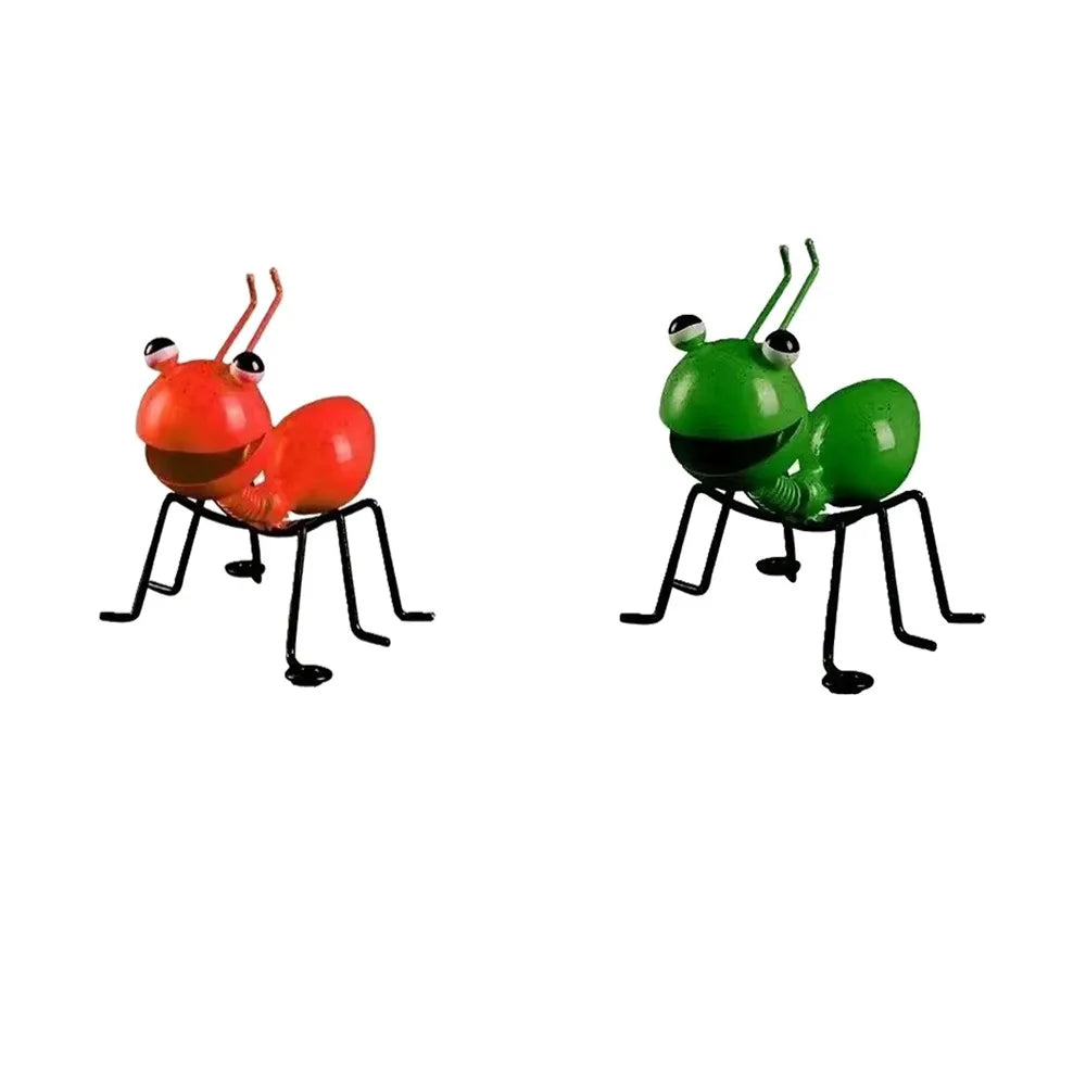 4/2pcs Iron Art Ant Statue Garden Decor Figure Stand Ant For Outdoor Yard Lawn Decoration Ant Sculpture Home Desktop Decor