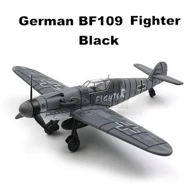 4D DIY Military Airplane Model – WW2 Fighter Building Blocks Set (22cm)
