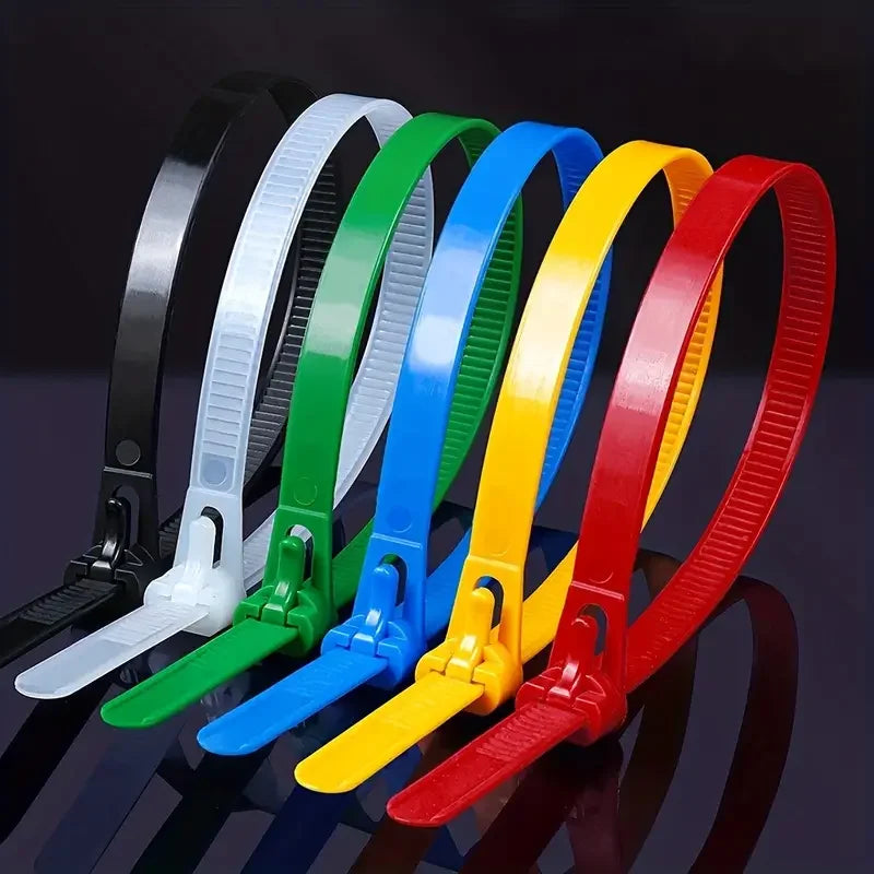 100Pcs Reusable Nylon Cable Ties – Heavy-Duty Locking Straps for Home, Office & Cable Management