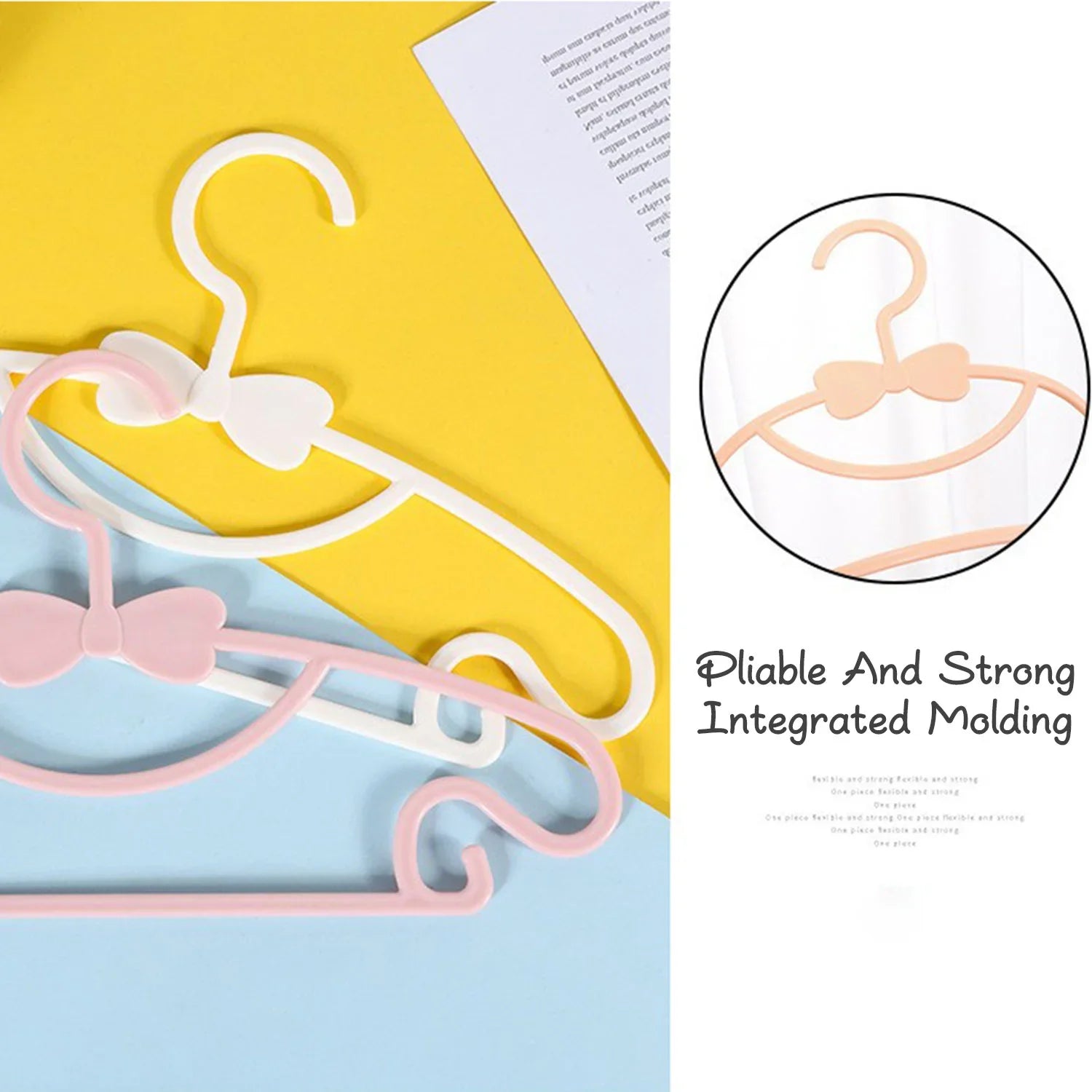10Pcs Adjustable Baby Hangers – Cute Windproof Kids Clothes Hanger Set with Space-Saving Interlocking Design