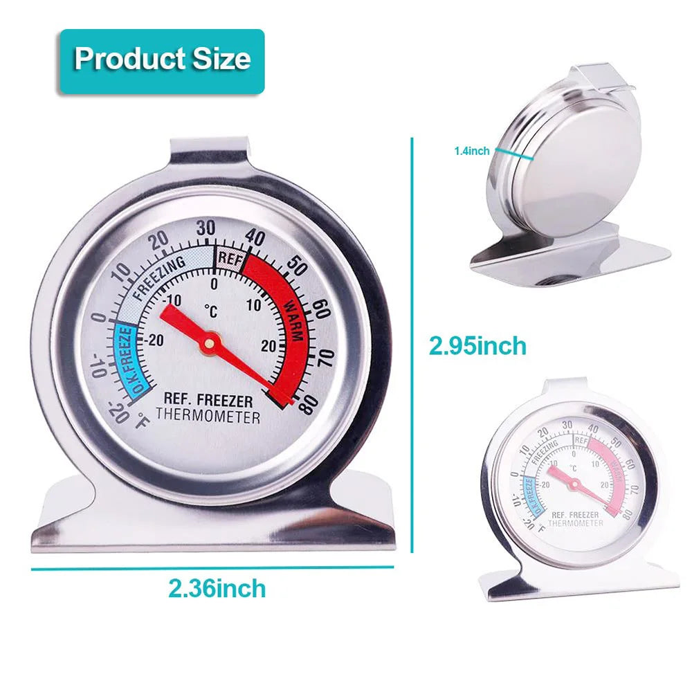 2/4/16pcs Packs Refrigerator Freezer Thermometer Classic Series Large Dial Red Indicator Accurate Temperature for Fridge Cooler