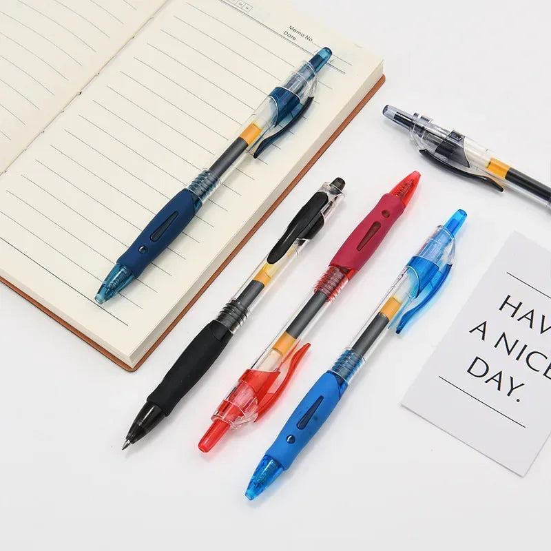13/30pcs Retractable Gel Pens Set – Black, Red & Blue Ink Ballpoint Pens for School & Office Writing
