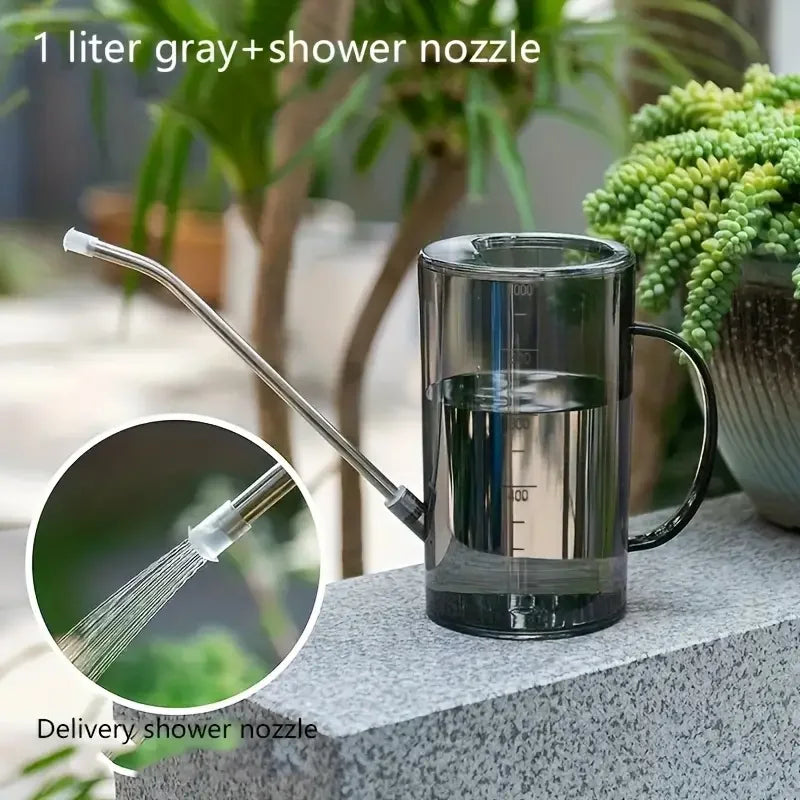 1L Long Spout Watering Can with Gardening Shovel Set Garden Irrigation Spraying Pot for Indoor Outdoor Plants Flower OfficL