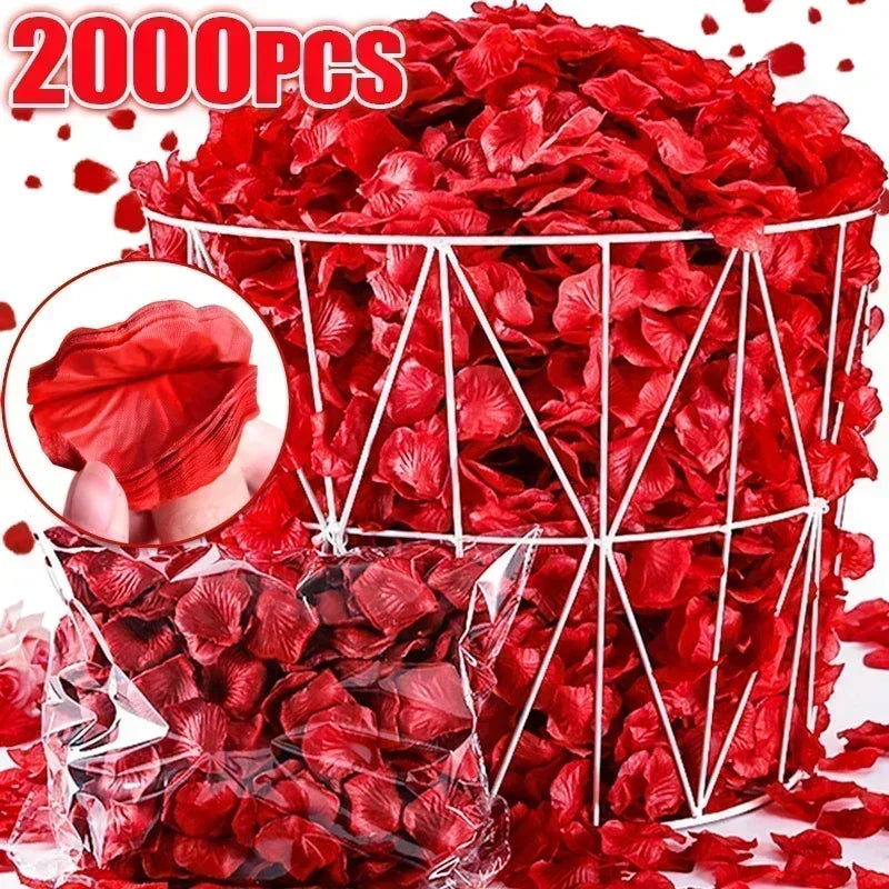 2000 Pieces Silk Cloth Rose Petals – Simulated Flower Petals for Wedding Room Decoration & Event Supplies