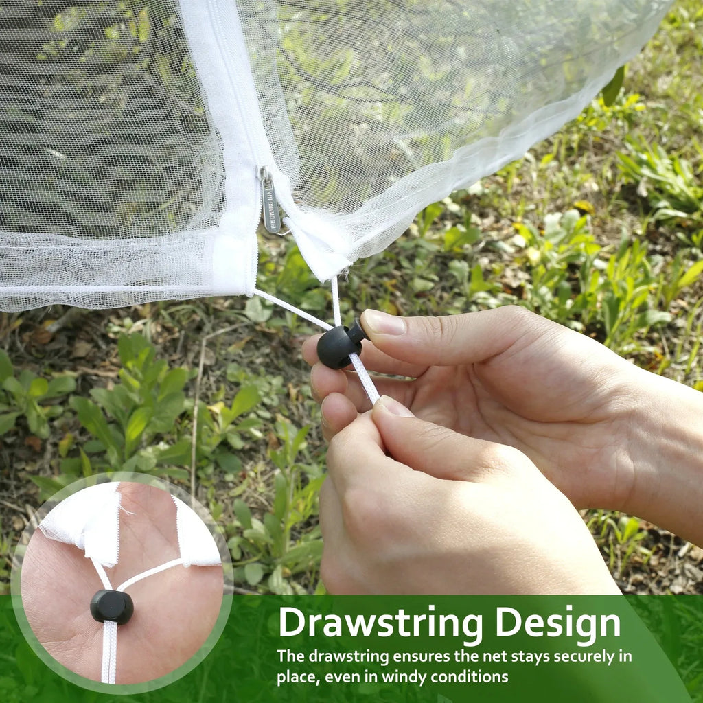 1/2Pcs Fruit Tree Insect Net 10x10 Ft Greenhouse Vegetable Plant Net Large Garden Mesh Cover with Zipper and Drawstring Durable