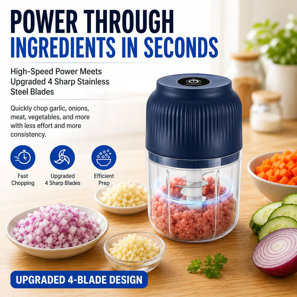 Wireless Mini Food Chopper with USB Charging