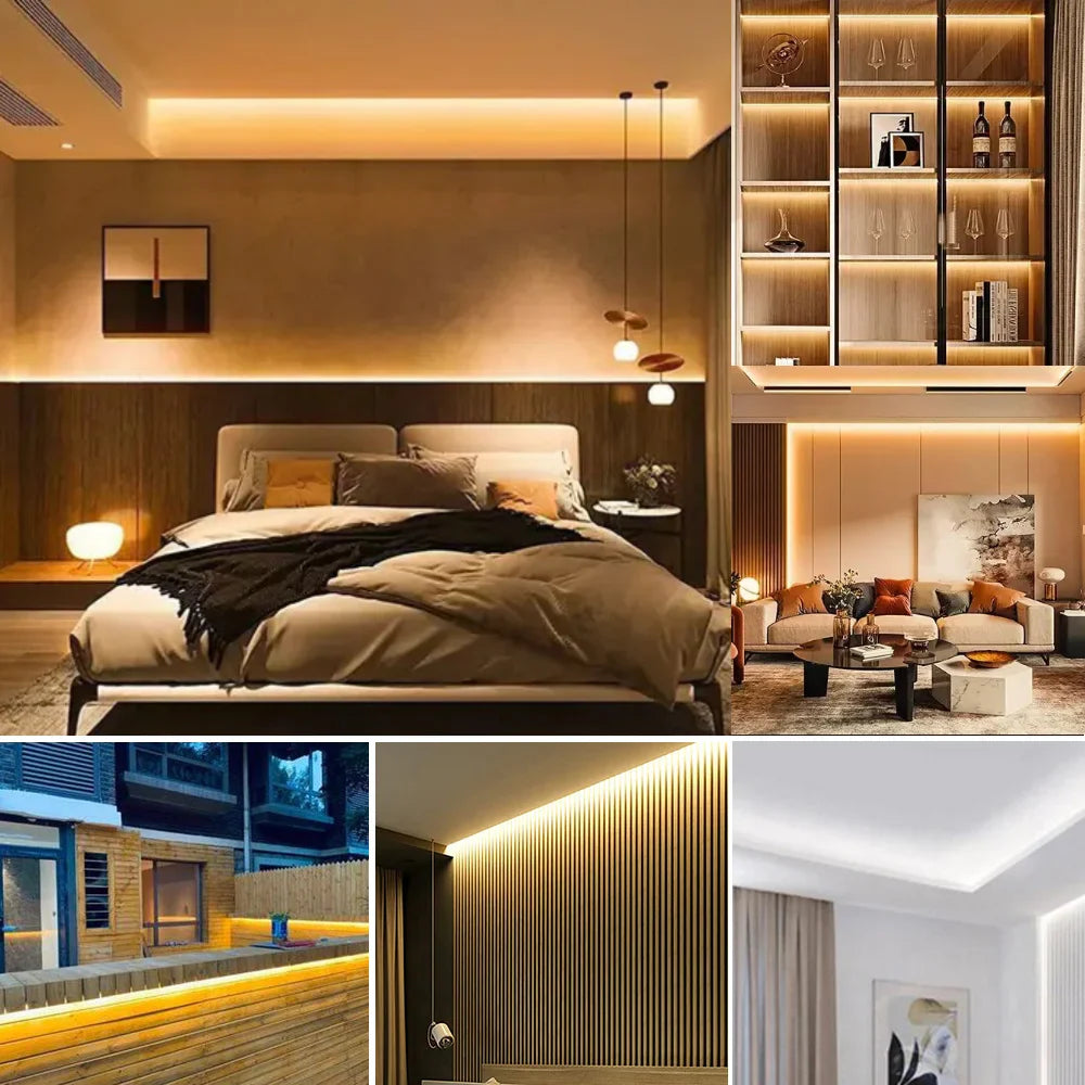 220V High Brightness COB LED Strip Lights IP65 Waterproof Flexible Ribbon for Indoor & Outdoor Garden Lighting