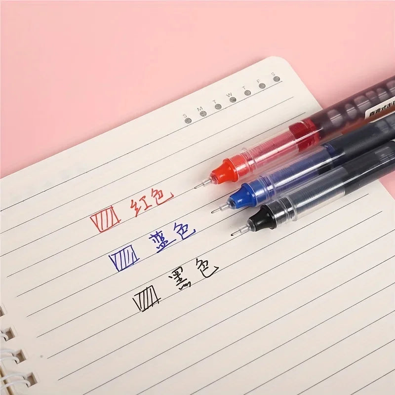 10Pcs Needle-Type Gel Pens – 0.5mm Liquid Ballpoint Pens for School, Office & Creative Writing