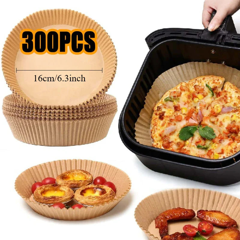 50/100PCS Air Fryer Silicone Oil Paper – Nonstick Liner Pad for Frying, Baking & Food Storage