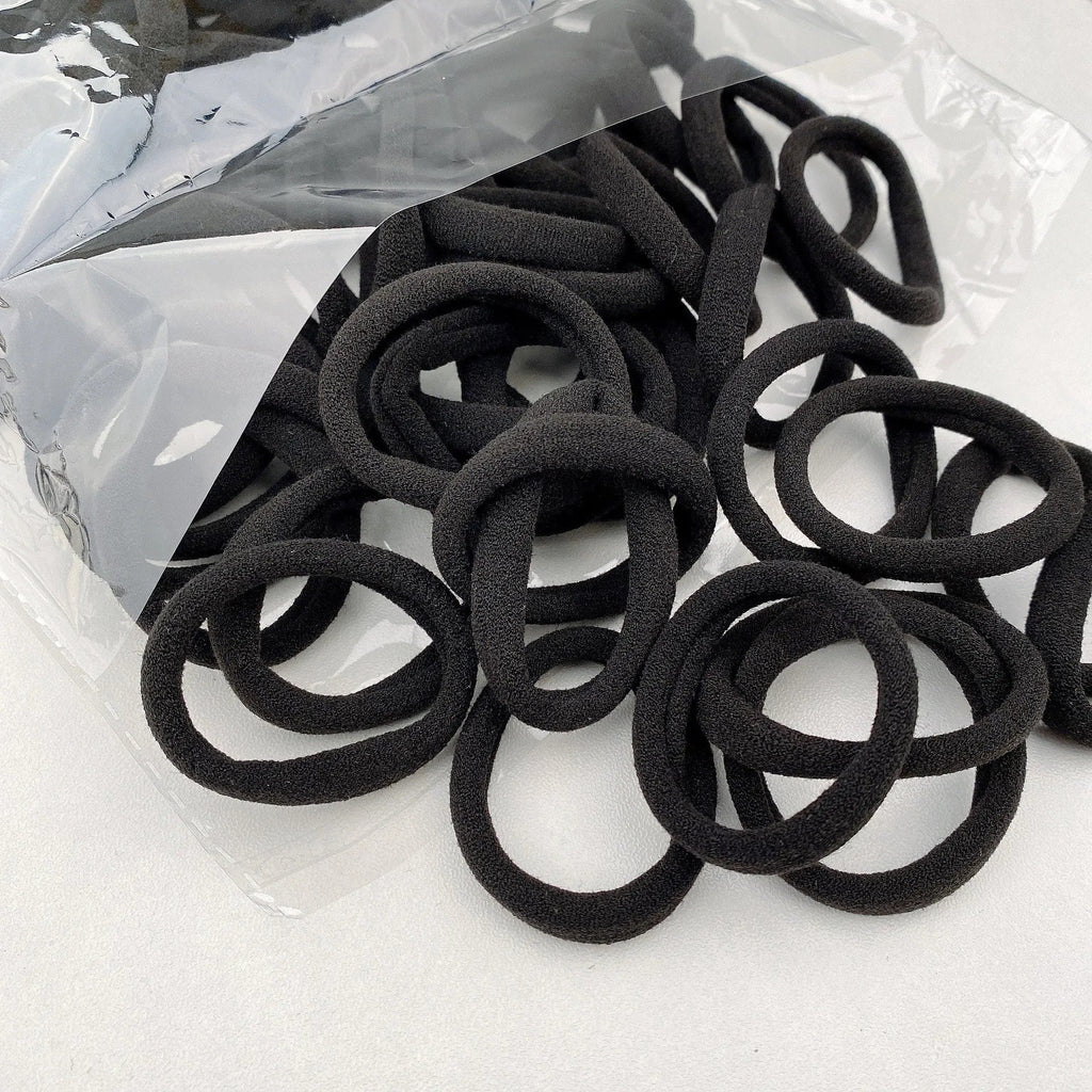 50/100pcs Boho Seamless Elastic Hair Ties-Thick Comfortable & Durable Ponytail Holders for Women - Solid Color Hair Accessories