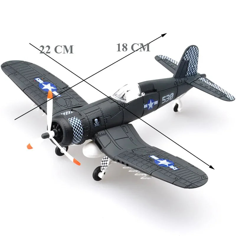 4D DIY Military Airplane Model – WW2 Fighter Building Blocks Set (22cm)