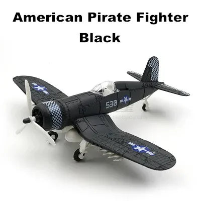 4D DIY Military Airplane Model – WW2 Fighter Building Blocks Set (22cm)