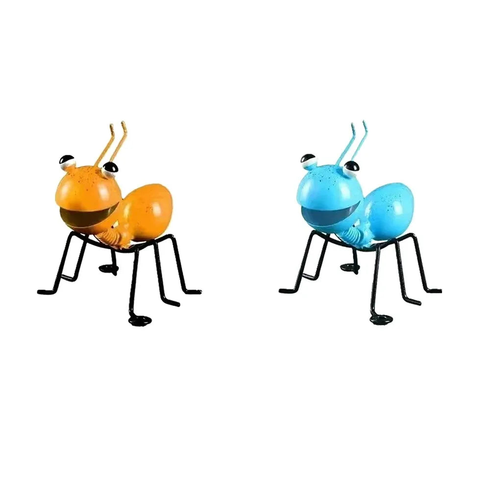 4/2pcs Iron Art Ant Statue Garden Decor Figure Stand Ant For Outdoor Yard Lawn Decoration Ant Sculpture Home Desktop Decor